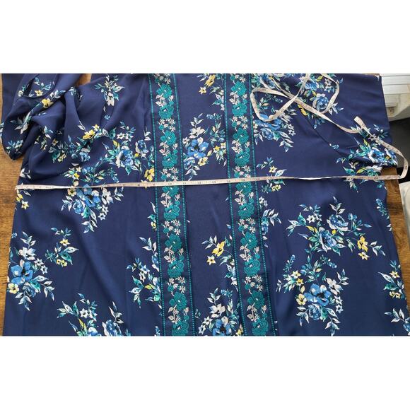 The Pioneer Woman L/XL Blue Floral Open Cardigan/ Kimono Boho/Prairie - Picture 4 of 8